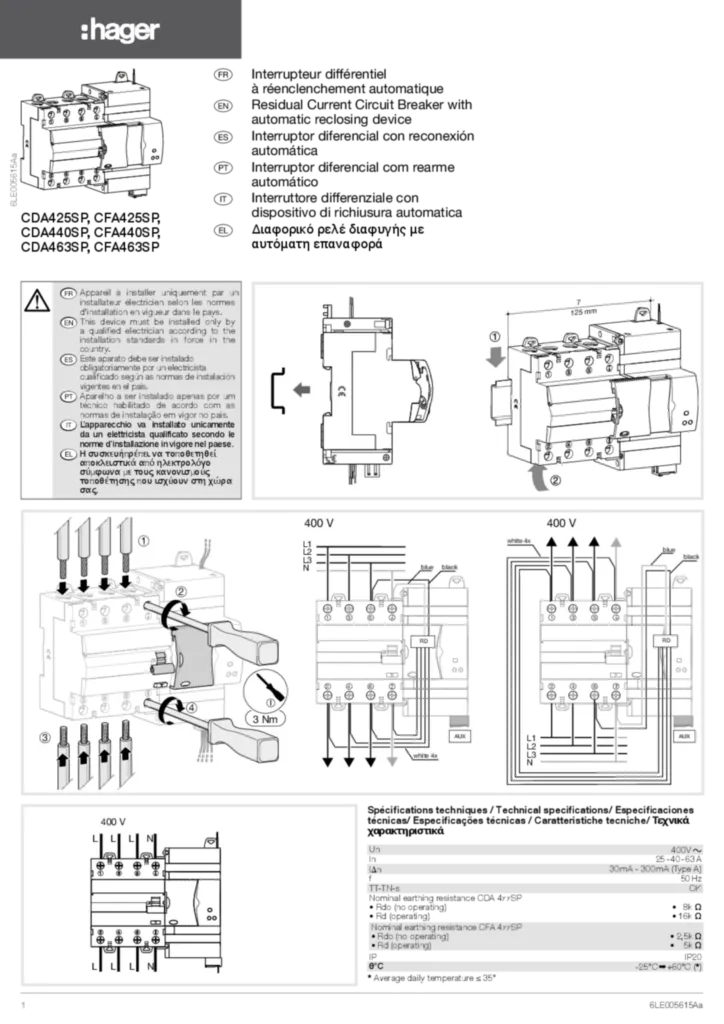 Εικόνα Installation manual en-GB, es-ES, fr-FR, el-GR, it-IT, pt-PT 2019-02-15 | Hager