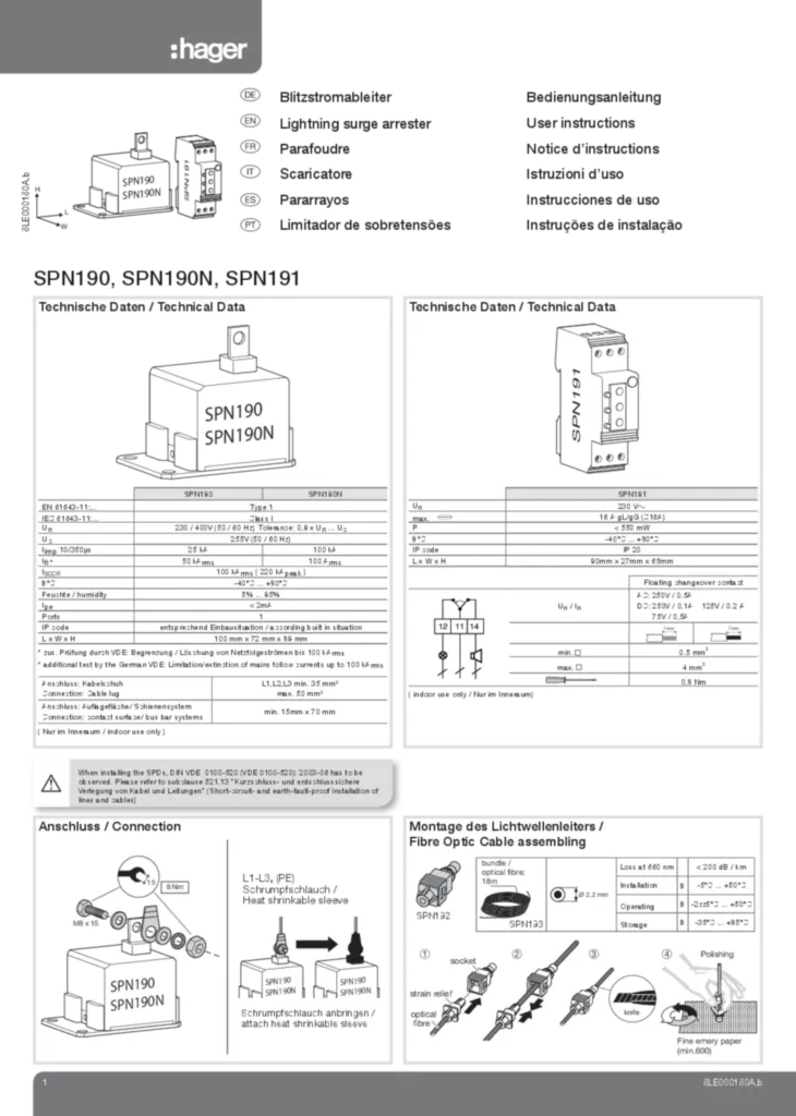 Zdjęcie Instrukcja montażu en-GB, es-ES, fr-FR, de-DE, it-IT, pt-PT 2014-04-28 | Hager Polska