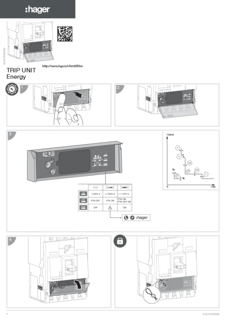 Image Instruction Manual - Trip Unit Energy | Hager Belgique