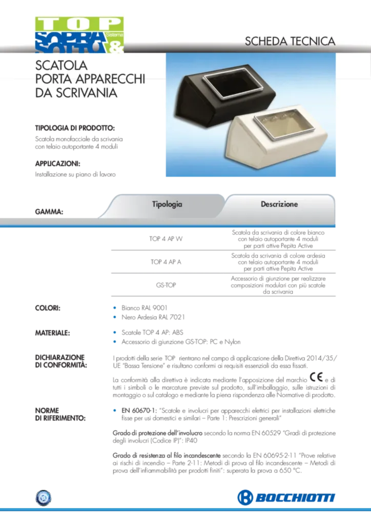 Immagine Scheda_Tecnica_Materiale_Bocchiotti_S_AND_S_TOP | Hager Italia