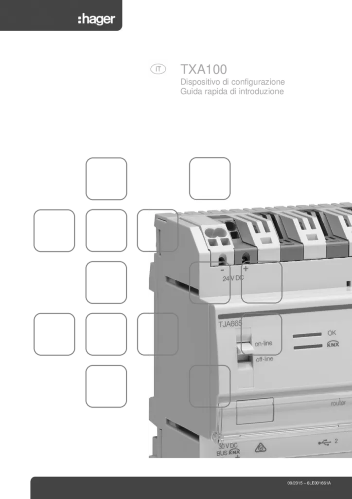 Image PD_Guida_rapida_di_ introduzione_TXA100_IT_6LE001661A | Hager Suisse