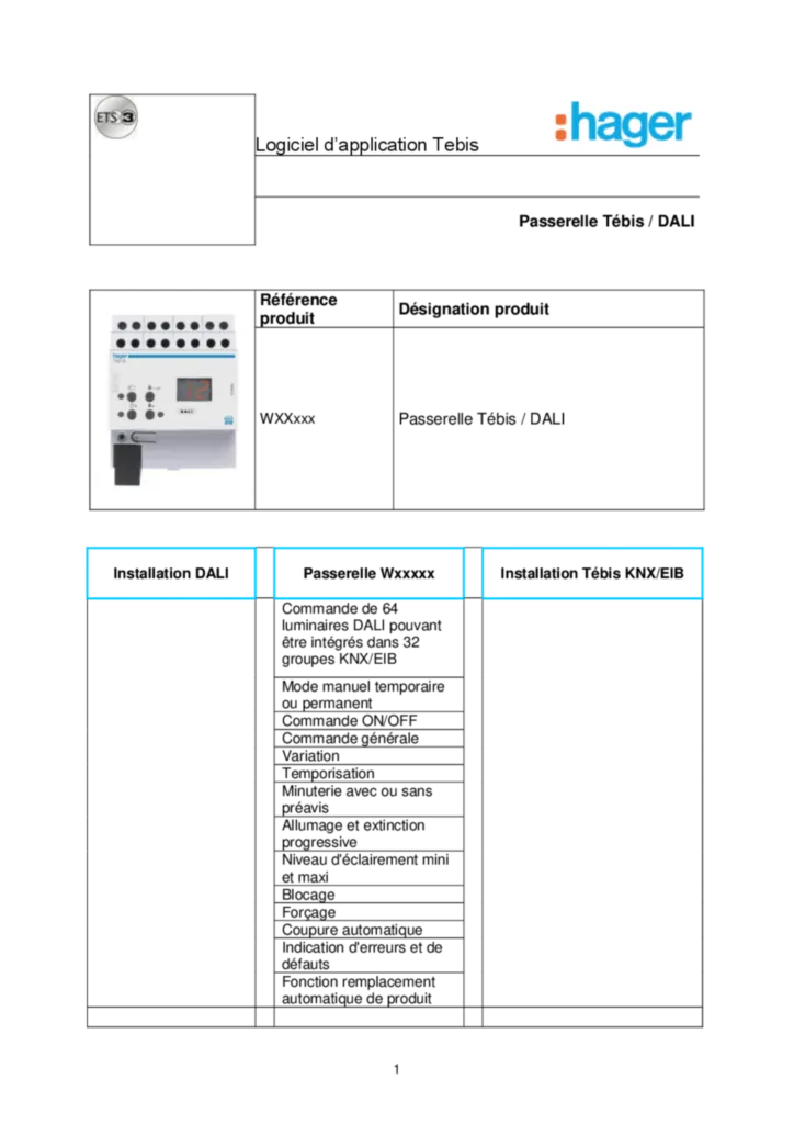 Image description d'application TX216 | Hager Suisse