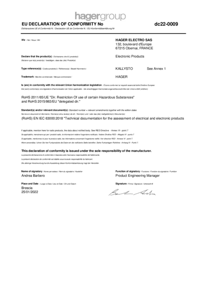 Bild Konformitätserklärung International 2022-01-25 | Hager Deutschland