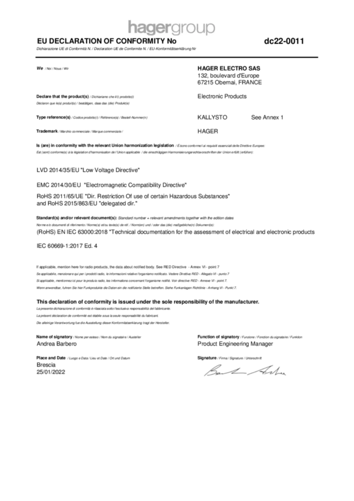 Bild Konformitätserklärung International 2022-01-25 | Hager Deutschland