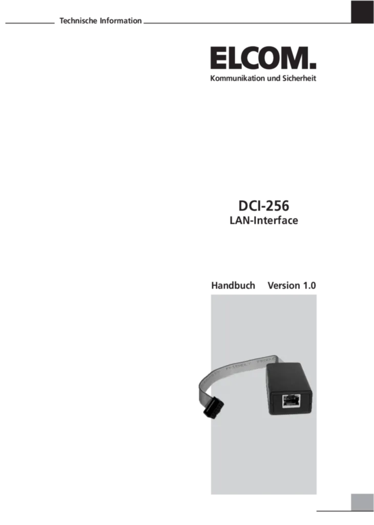 Bild Installationsanleitung für 1507150 - DCI-256 LAN-Schnittstelle EB für Display-Ruf-Modul DCM-256 (DE, Stand: 07.2006) | Hager Deutschland