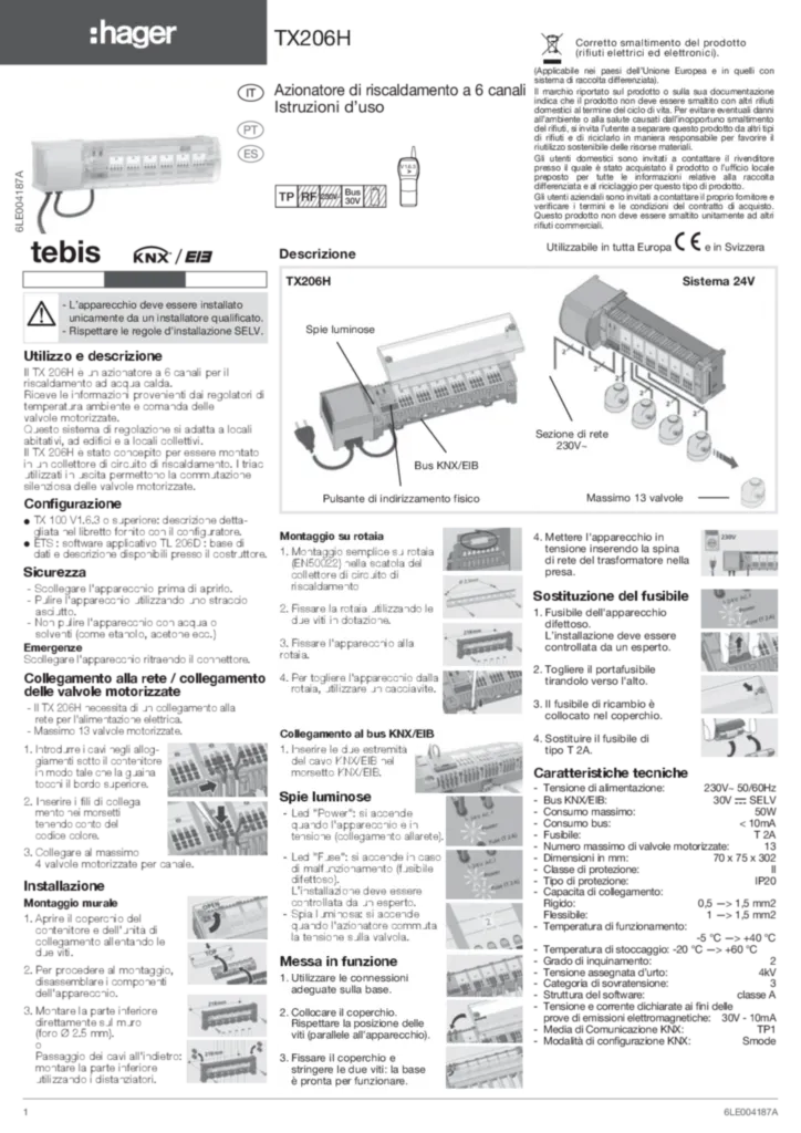 Imagem Manual de instalação es-ES, it-IT, pt-PT 2017-09-18 | Hager Portugal
