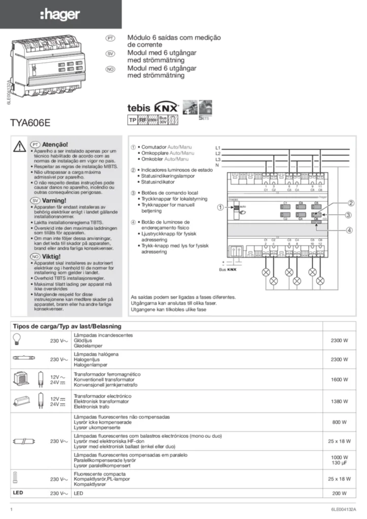 Imagem Manual de instalação nn-NO, pt-PT 2010-01-14 | Hager Portugal