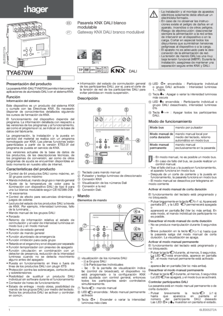 Imagem Manual de instalação es-ES, pt-PT 2018-05-22 | Hager Portugal