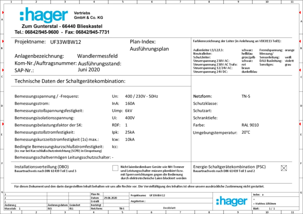 Bild Aufbau und Stromlaufplan UF33WBW1 | Hager Deutschland