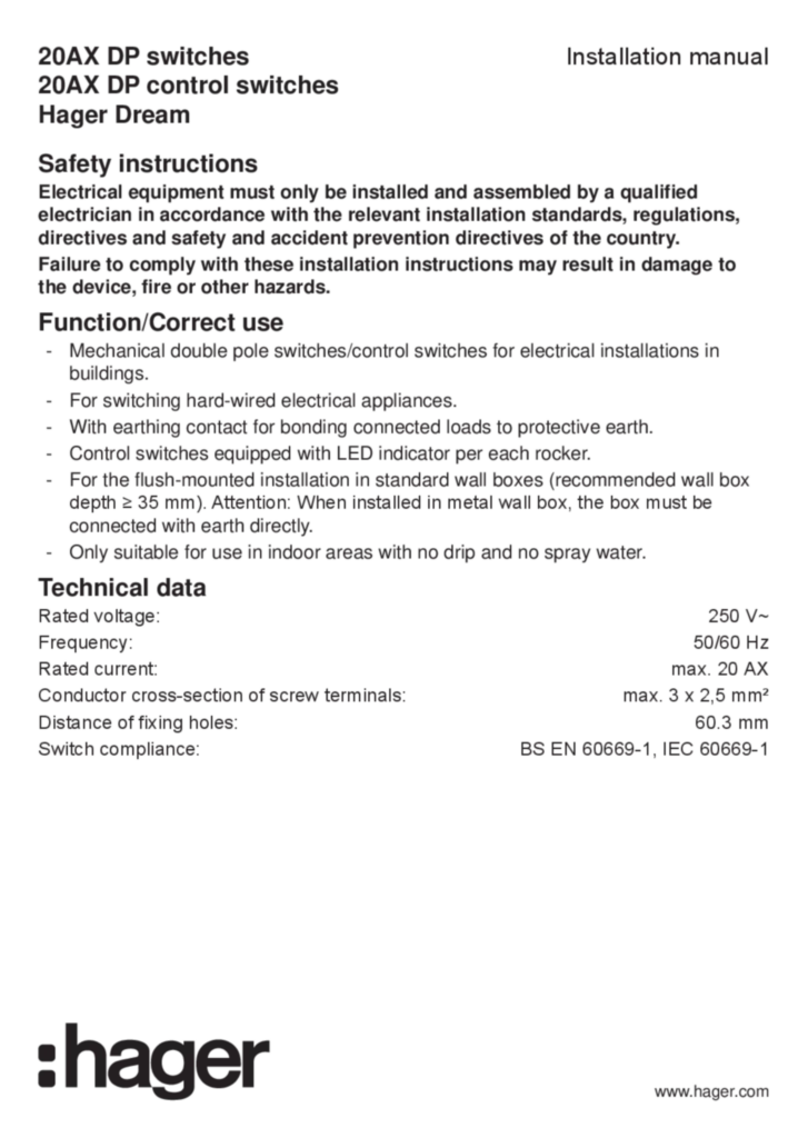 Image Manual for WGDL2DXX - DP switches (EN, 2019-12)  | Hager