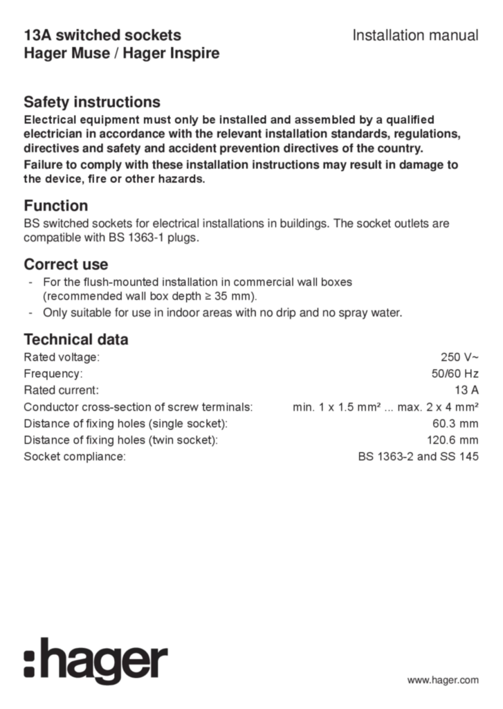 Image Manual for WGMSX13SXX-WGCXSX13SXX - Switched sockets (EN, 2019-04)  | Hager