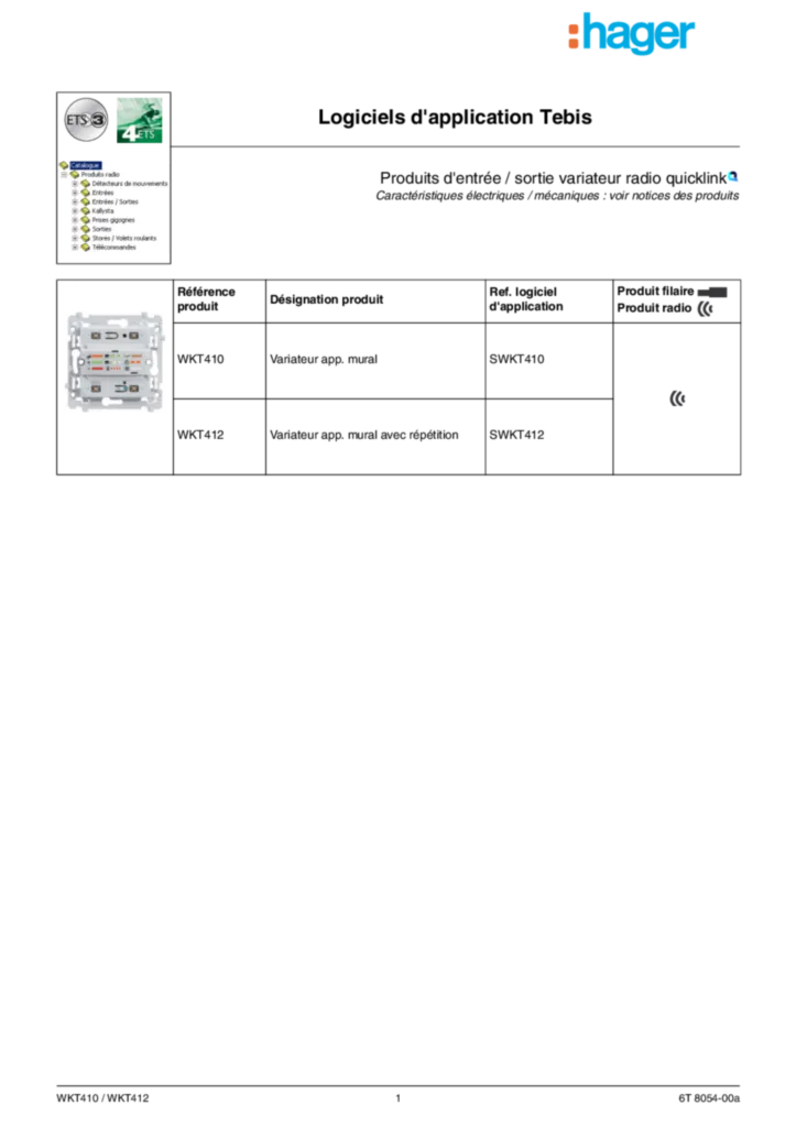 Image Description d'application WKT410_WKT412 | Hager France