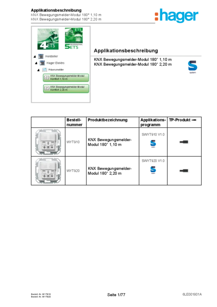 Bild Applikationsbeschreibung ETS für KNX Bewegungsmelder (DE, 2016-02) | Hager Deutschland