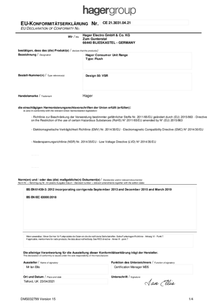 Image Declaration  | Hager