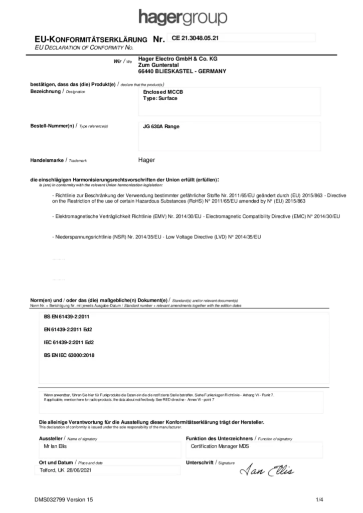 Image Declaration  | Hager