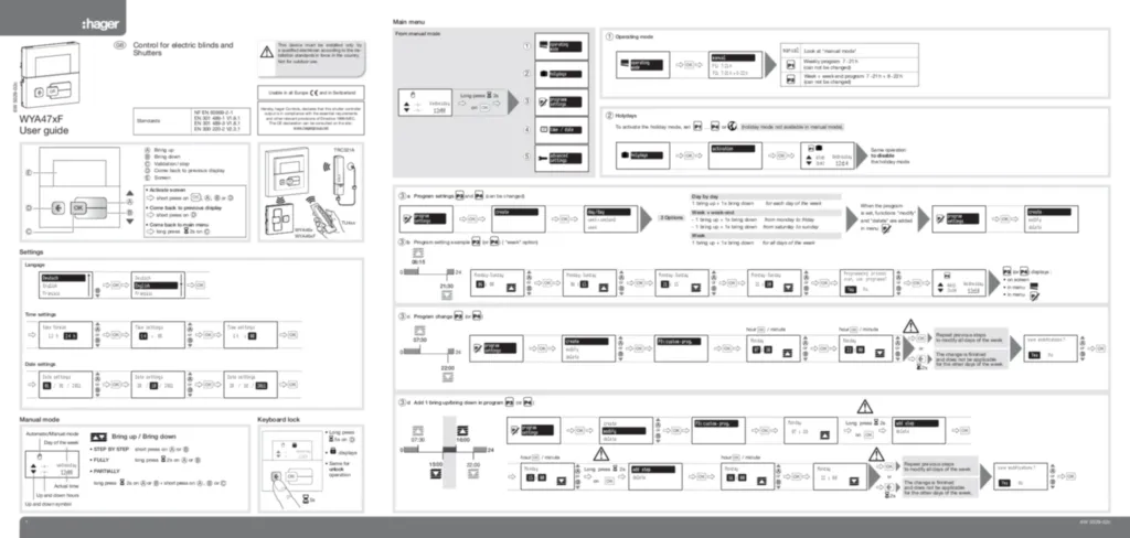 Bild WYA47xF Control for electric blinds and Shutters Kallysto | Hager Deutschland
