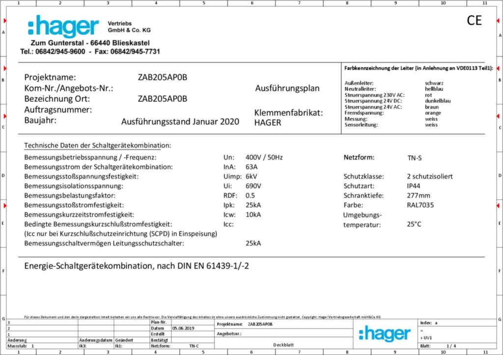 Aufbau und Stromlaufplan ZAB205AP0B