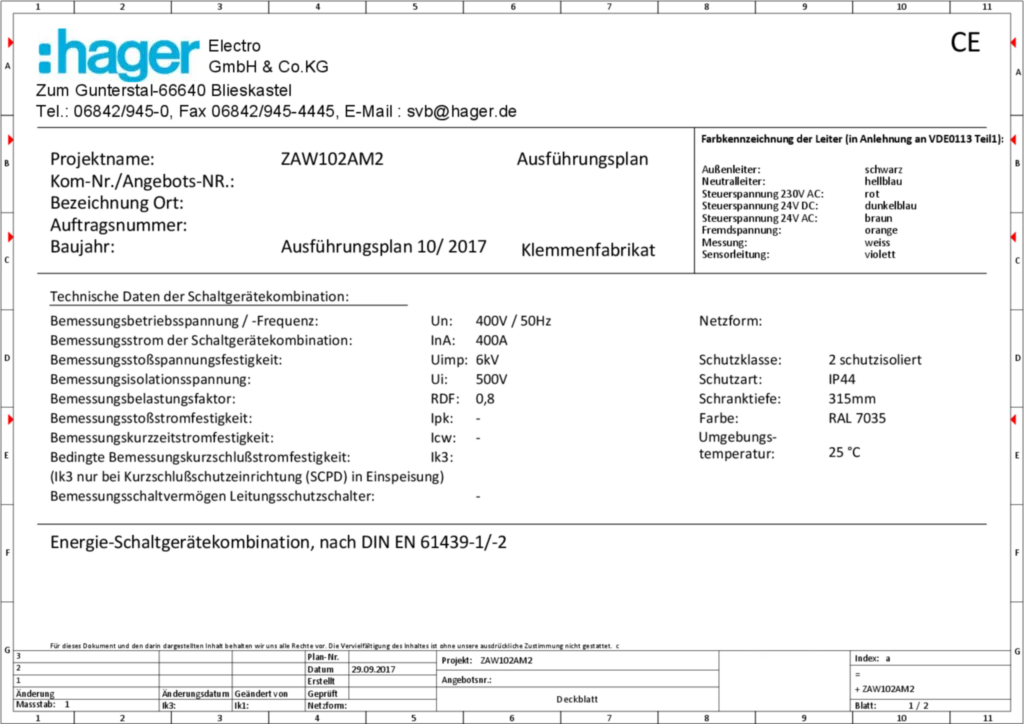 Bild Aufbau und Stromlaufplan ZAW102AM2 | Hager Deutschland