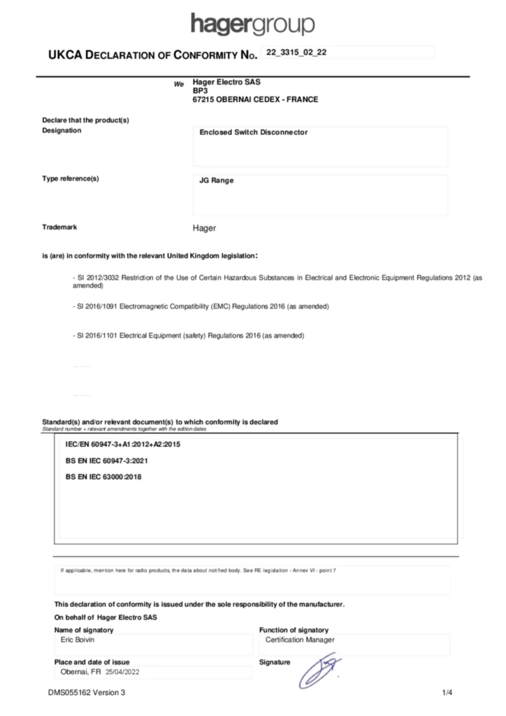 Image Declaration  | Hager