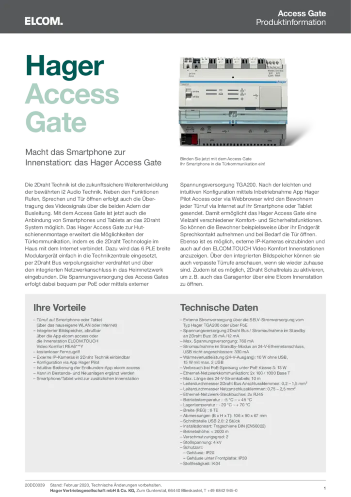 Bild Access Gate | Hager Deutschland