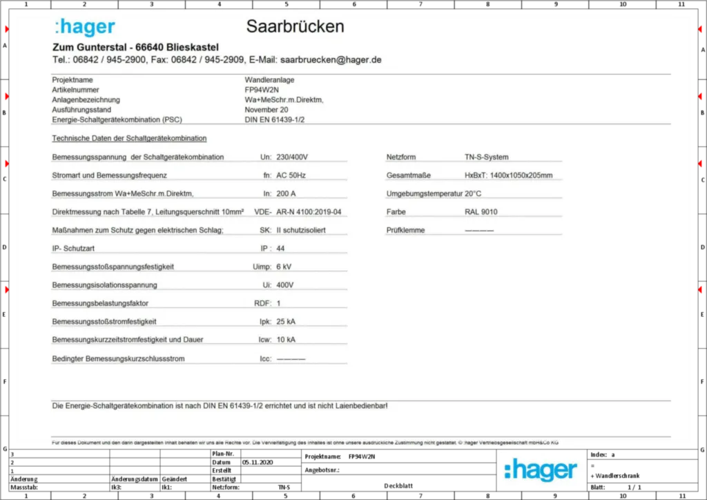 Bild Aufbau und Stromlaufplan FP934W2N | Hager Deutschland
