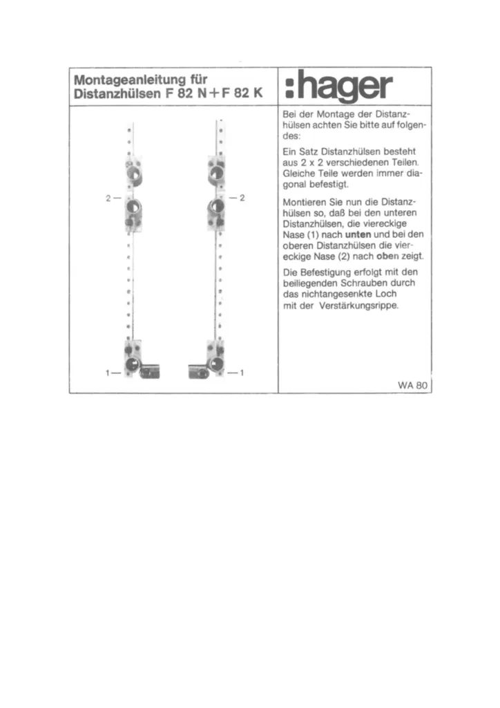 Bild Montageanleitung für F82K, F82N - Haubentürme (Stand: 03.2018) | Hager Deutschland
