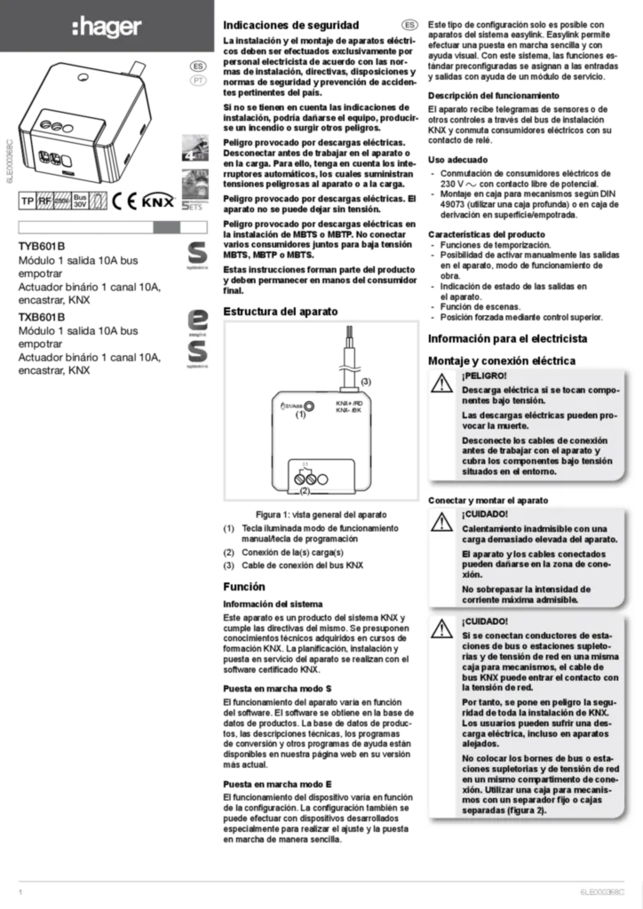 Imagen Manual de instalación es-ES, pt-PT 2019-11-12 | Hager España