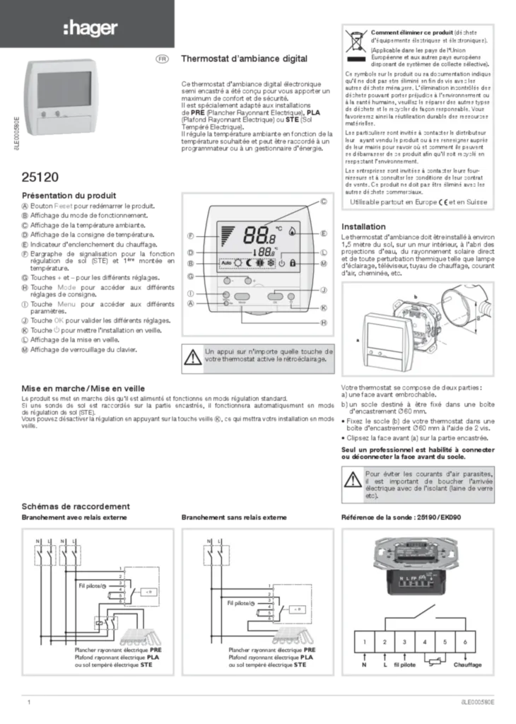 Image Notice 25120 FR | Hager France