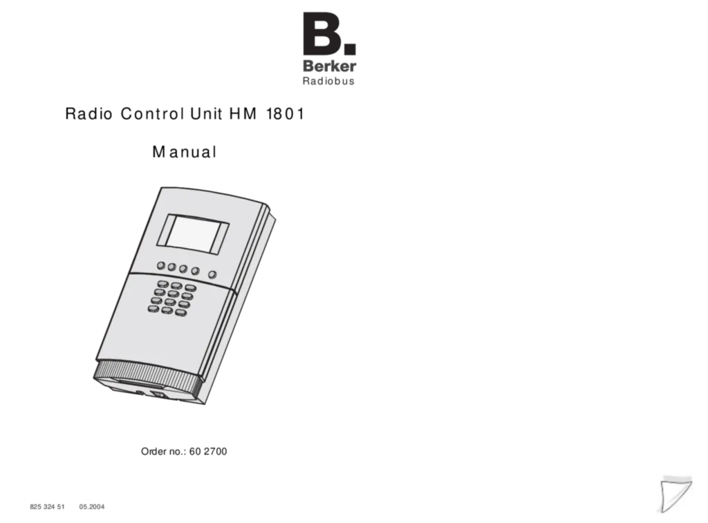 Bild Bedienungs- und Montageanleitung für 2700 - HM 1801 (EN, 2004-05) | Hager Deutschland