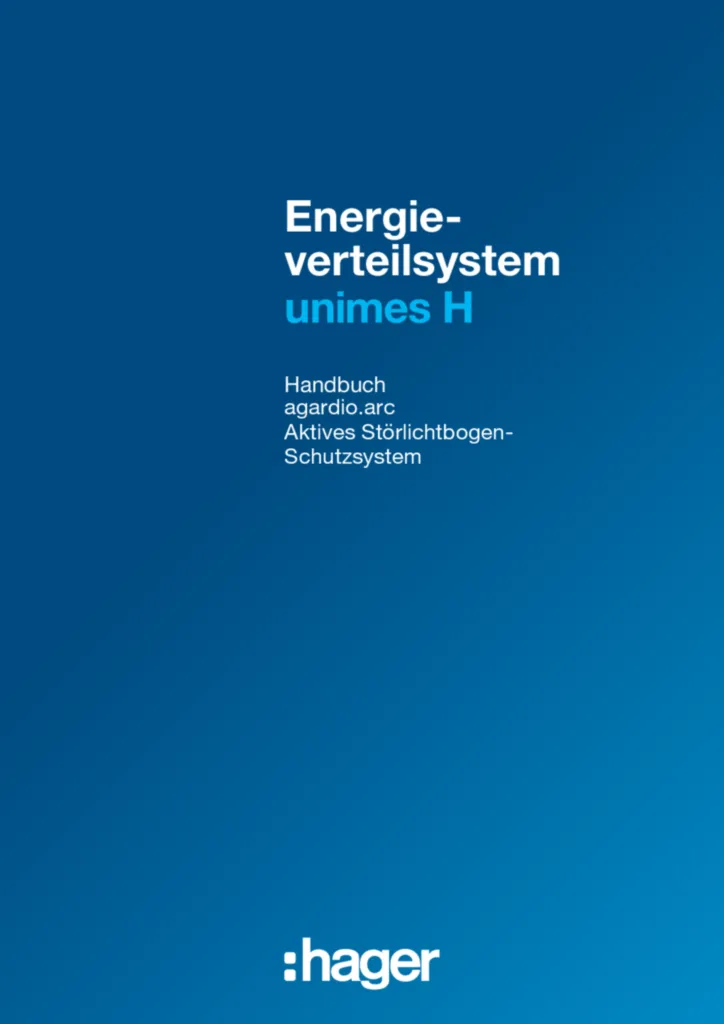 Image Manuel pour aSLB agardio.arc système de protection active contre les arcs électrique Allemand Version 1.0 | Hager Suisse