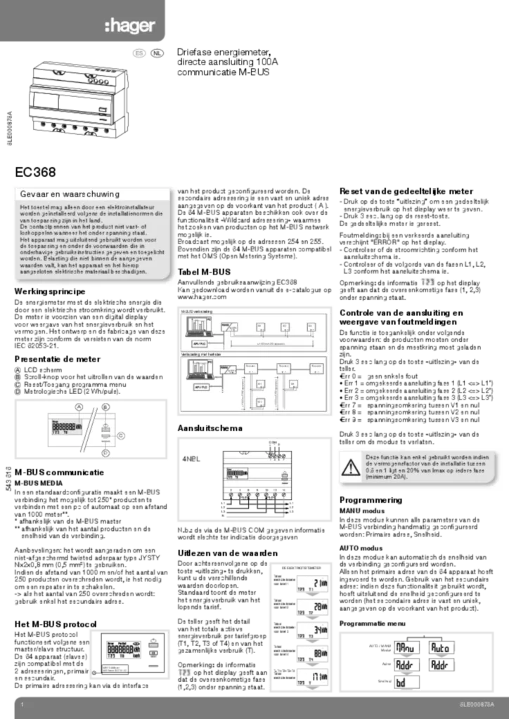 Afbeelding Installatiehandleiding es-ES, nl-NL 2014-11-28 | Hager Nederland