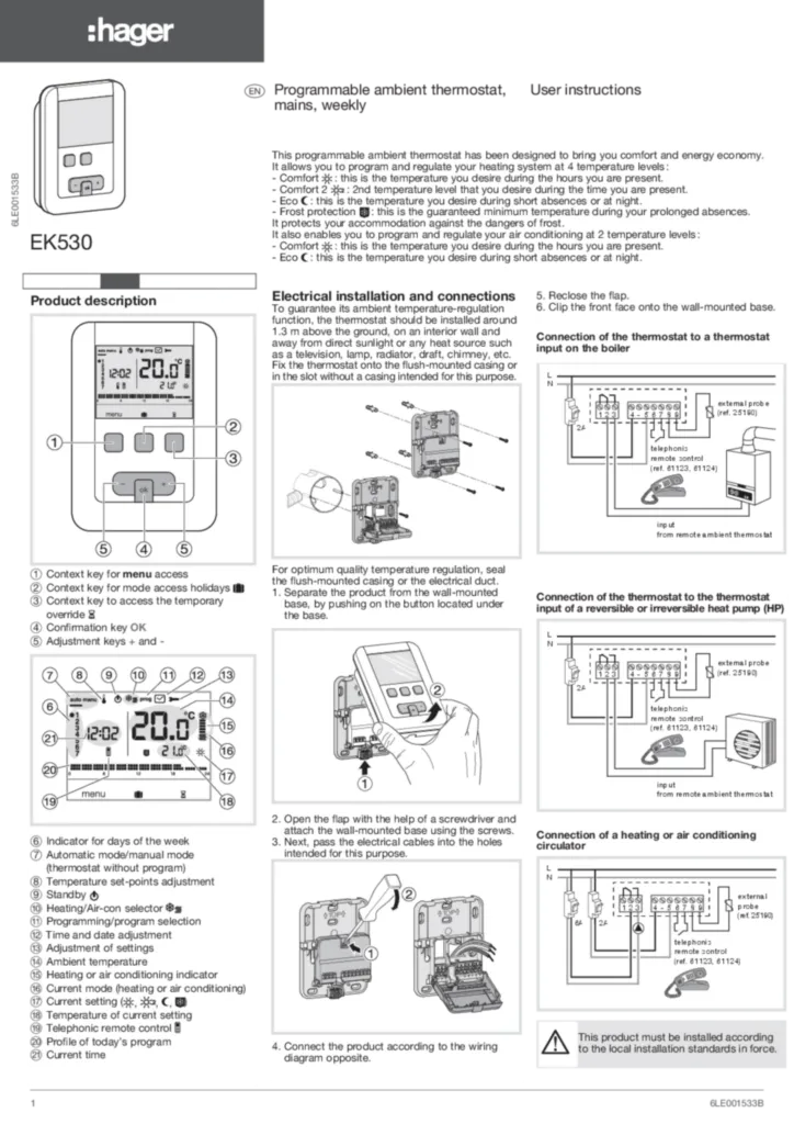Immagine Manuale di installazione en-GB 2010-03-18 | Hager Italia