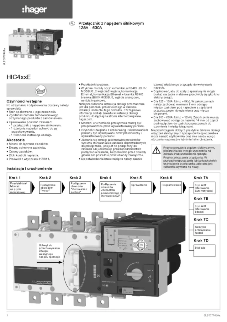 Zdjęcie QuickStart HIC4xxE 125-630A PL | Hager Polska