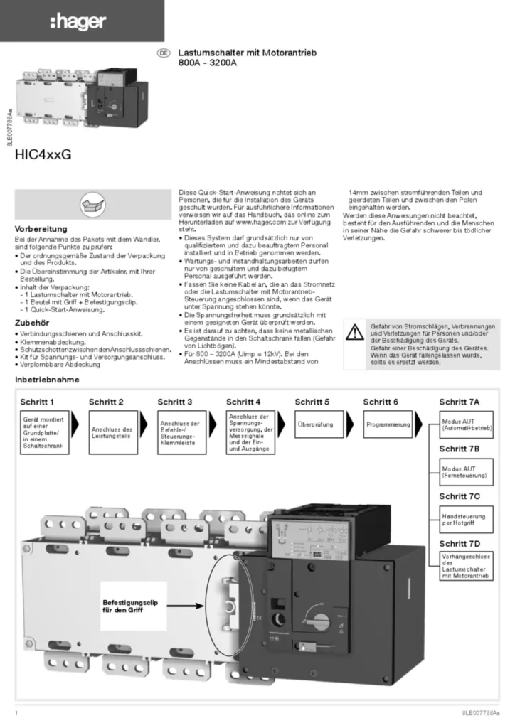 Immagine Manuale di installazione de-DE 2021-07-09 | Hager Italia