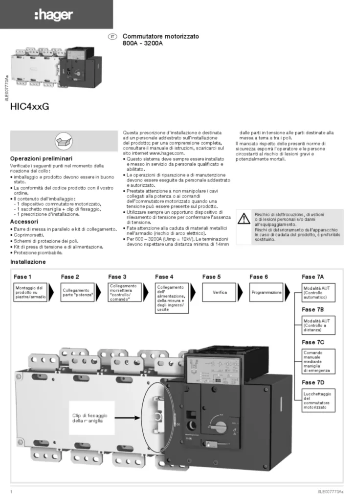 Immagine Manuale di installazione it-IT 2021-07-09 | Hager Italia