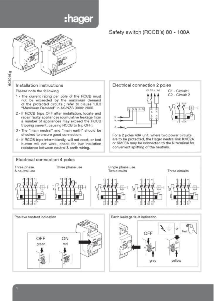Image Interrupteur différentiel accessoriable Australie  | Hager Australia