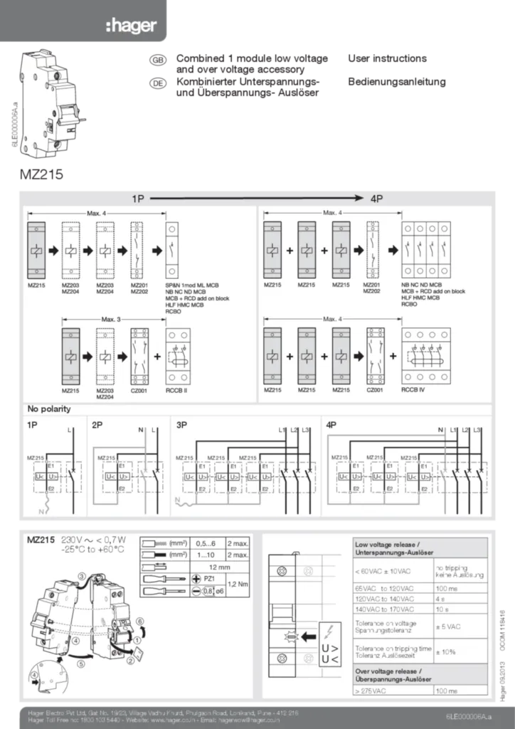 Зображення Installation manual en-GB, de-DE 2013-09-05 | Hager