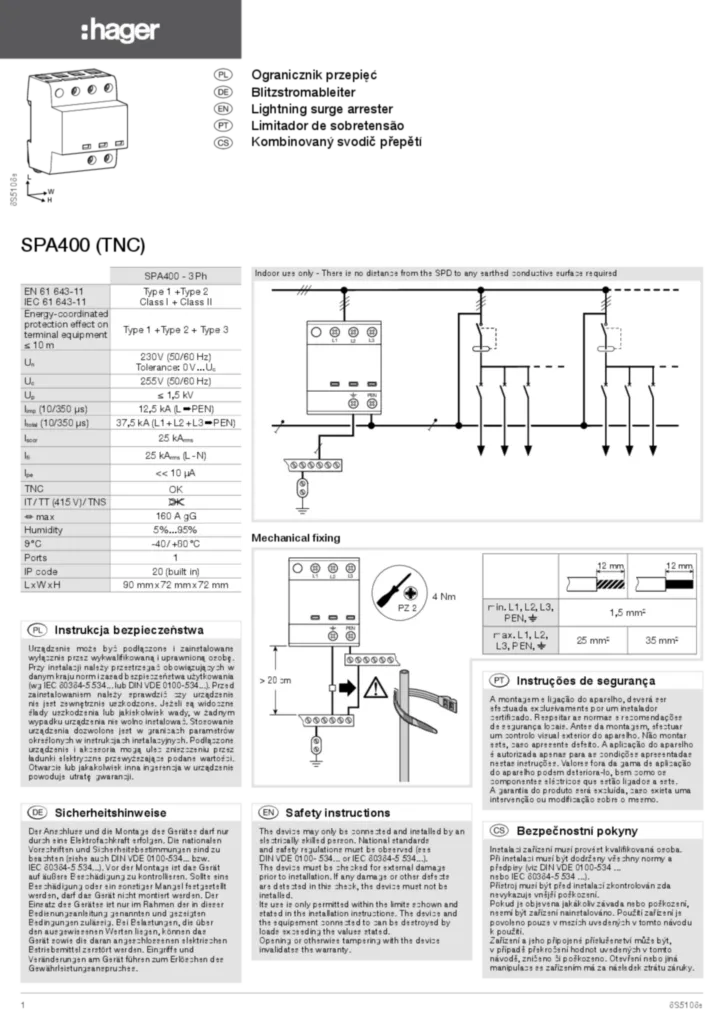 Zdjęcie SPA400 Parafoudre | Hager Polska
