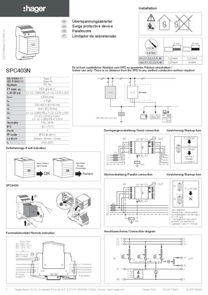 Immagine Manuale di installazione en-GB, fr-FR, de-DE, pt-PT 2020-10-01 | Hager Italia