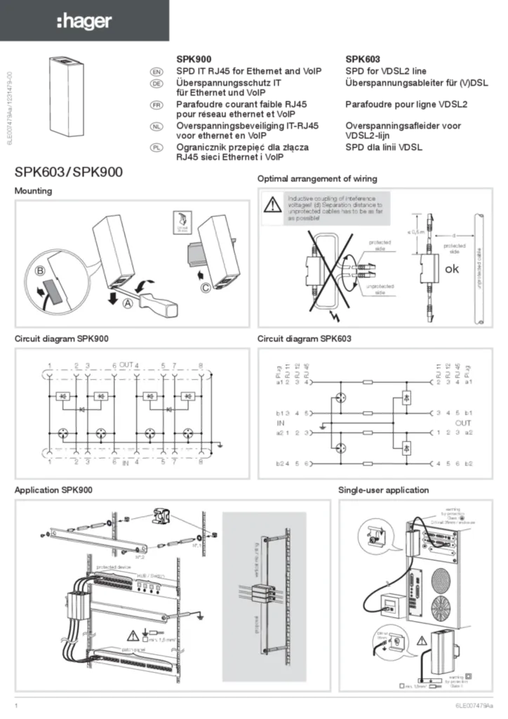 Immagine Manuale di installazione en-GB, fr-FR, de-DE, nl-NL, pl-PL 2020-09-28 | Hager Italia