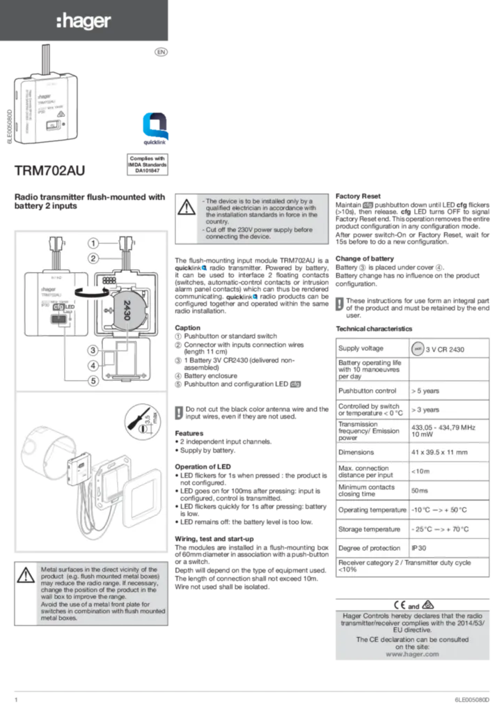 Image Installation manual en-GB 2010-09-16  | Hager