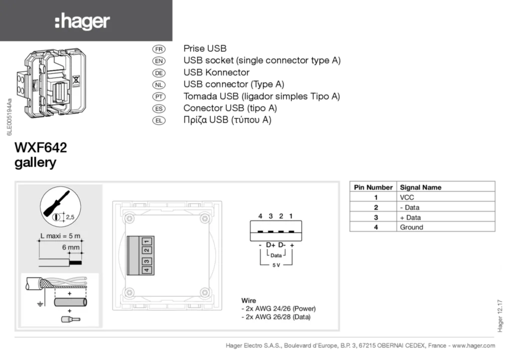 Image Prise USB WXF642 | Hager France