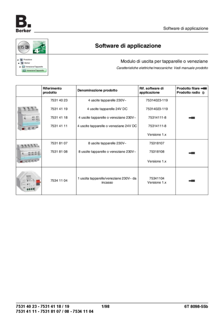 Immagine Application description ETS 75314023_75314118-19_75314111_75318107-08_75341104 | Hager Italia