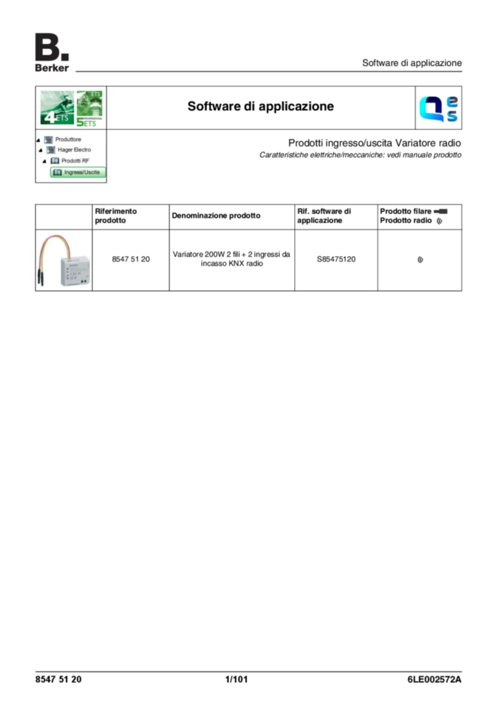 Immagine Application description ETS 85475120 | Hager Italia