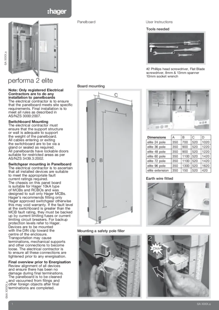Image Performa2Elite250  | Hager Australia