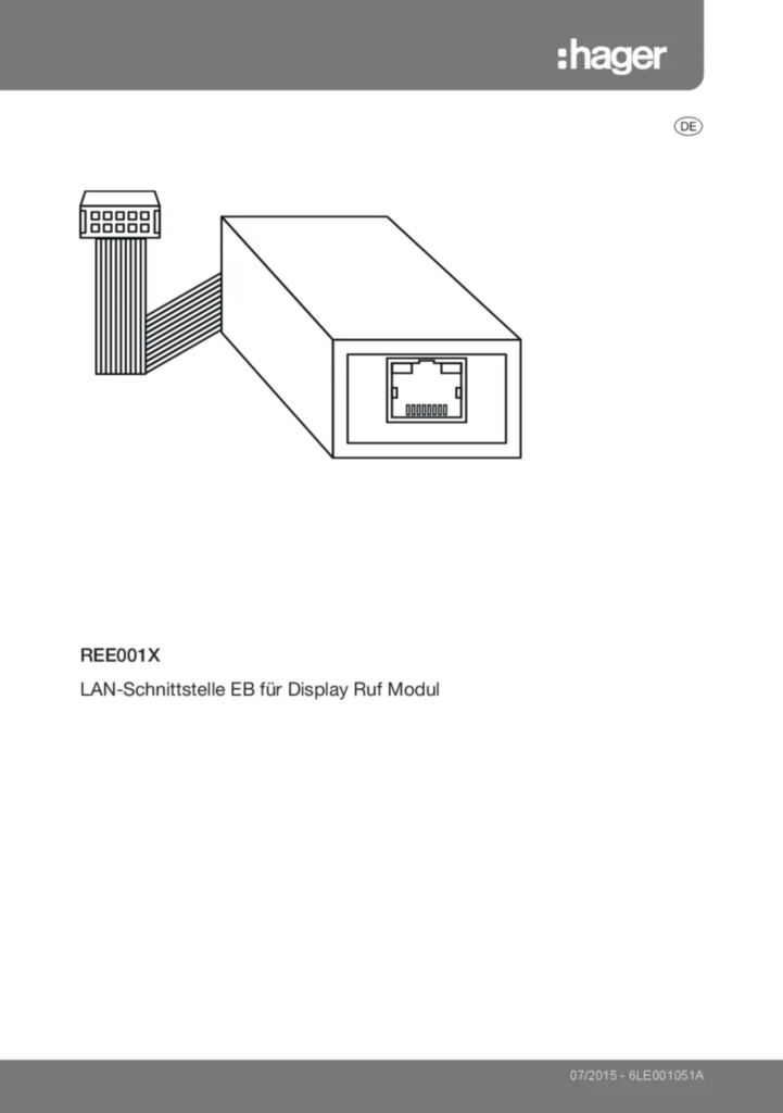 Bild Bedienungs- und Montageanleitung für REE001X - LAN-Schnittstelle (D, Stand: 07.2015) | Hager Schweiz