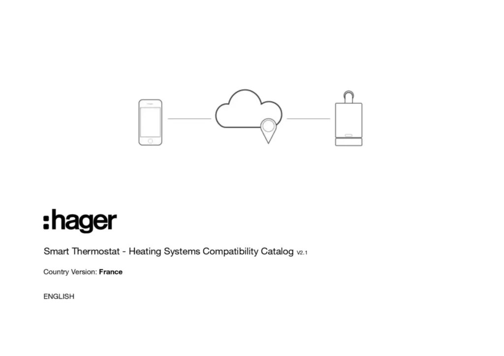 Image Thermostat connecté - Catalogue de compatibilité des systèmes de chauffage (V2.1, EN) | Hager France