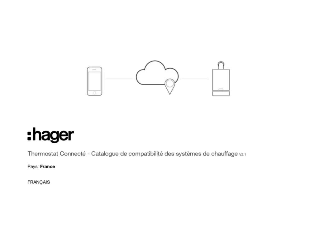 Image Thermostat connecté - Catalogue de compatibilité des systèmes de chauffage (V2.1, FR) | Hager France