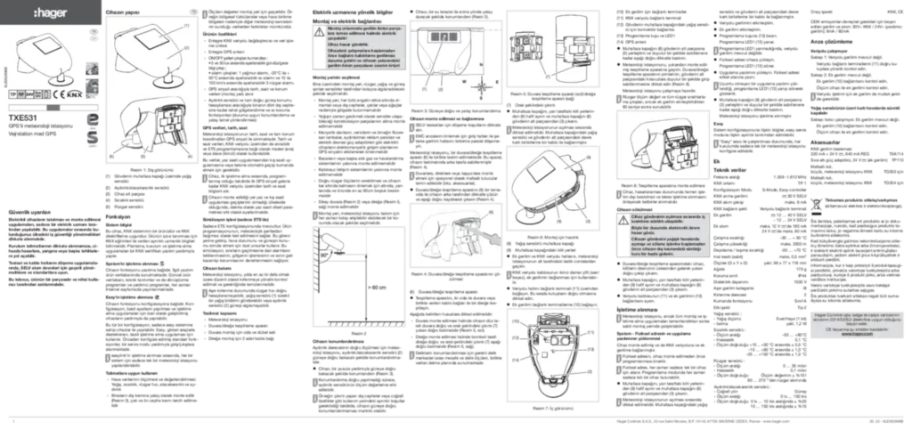Resim Kurulum kılavuzu da-DK, tr-TR 2015-04-22 | Hager Türkiye
