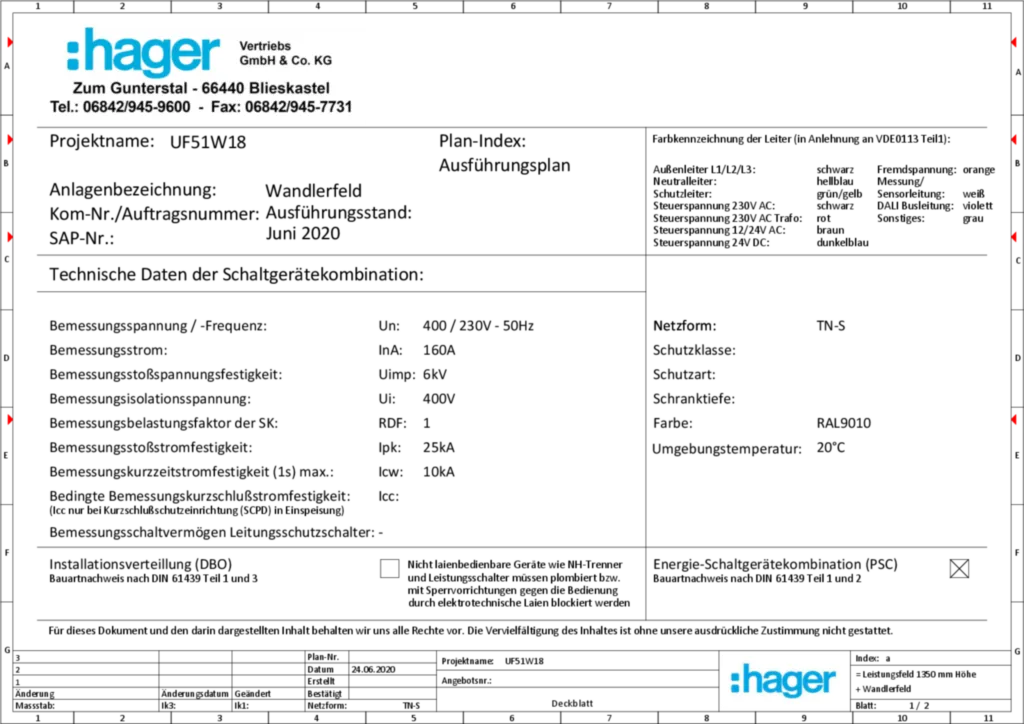 Bild Aufbau und Stromlaufplan UF51W18 | Hager Deutschland